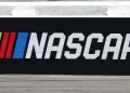 LONG POND, PA - JULY 28: A general view of the NASCAR logo on the wall during the Monster Energy NASCAR Cup Series Gander Outdoors 400 on July 28, 2019 at Pocono Raceway in Long Pond, Pa. (Photo by Rich Graessle/Icon Sportswire)